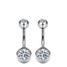 2 chiếc khuyên rốn ren trong G23 bằng hợp kim titan, trang sức xỏ rốn ngắn 14G - Khuyên rốn - Xem 18