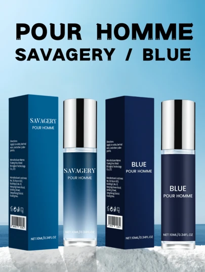 1支/2支装 10毫升男士香水，薰衣草、茉莉、麝香香调，男士滚珠香水油，古龙水，精油，旅行装便携，适合日常、约会、运动，男士理想礼物