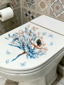 1 miếng dán trang trí nhà vệ sinh hình thiên thần cô gái ba lê nhiều màu sắc, decal dán tường phòng tắm, nhà bếp, phòng khách, phòng ngủ, decal trang trí nhà cửa ngộ nghĩnh, decal dán tường PVC chống thấm nước, có thể tháo rời, dễ dán và dễ gỡ, trang trí nhà cửa, decal dán tường. - Nhãn dán trang trí nhà vệ sinh - Xem 5