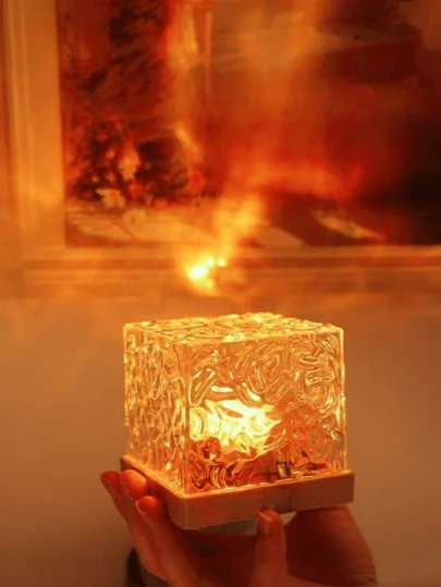 1 đèn chiếu sóng cực quang - Sử dụng nguồn USB, 16 hiệu ứng màu sắc, tạo không gian lãng mạn và ấm cúng, ánh sáng RGB, thích hợp làm đèn ngủ phòng ngủ và trang trí phòng người lớn, quà tặng trang trí, đèn ngủ để bàn.