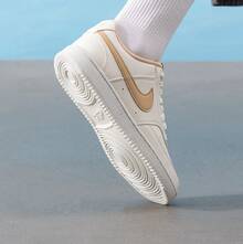 Giày thể thao cổ thấp Nike Court Vision 1 dành cho nữ, màu trắng và vàng. - Vàng trắng - Xem 4
