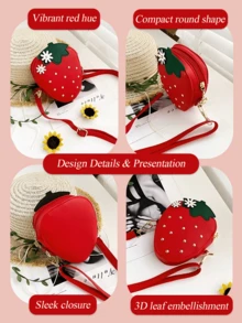 Cute Red Cherry Shaped Crossbody Bag - New Kawaii Sweet Style Ladies Shoulder Bag With Chain Strap, Unique Fruit - Themed Phone Pouch & Cartoon Pouch, Ideal For Young Girls' Birthdays, Proms, Graduations & A Lovely Gift For Friends, Mothers, Lovers On Valentine's Day, Christmas, Anniversaries, Thanksgiving & Halloween - 彩色 - 查看 8