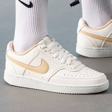 Giày thể thao cổ thấp Nike Court Vision 1 dành cho nữ, màu trắng và vàng. - Vàng trắng - Xem 2