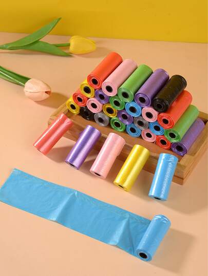 750/600/450/300/150个/包 狗便袋，便携式，清洁，车载垃圾袋，小型垃圾桶内衬，宠物粪便袋，防漏狗便袋，户外遛狗，户外狗便袋