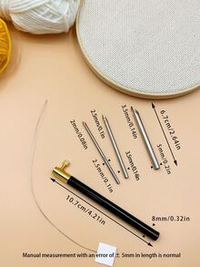 3-In-1 Interchangeable Metal Punch Needles, 4 Colors Available, Fits 2/2.5/3.5mm Interchangeable Tips, Metal Twist Lock, Quick Needle Change, Stable & Smooth Punching, Suitable For All Punch Embroidery, An Ideal Tool For Handicraft Relaxation - Round-handled Piercing Needle - View 6