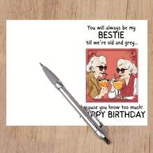 A Fierce Birthday Card With An Envelope For That Friend Who Feels Like Your Soulmate, Featuring Subtly Sarcastic Friendship - Multicolor - View 6