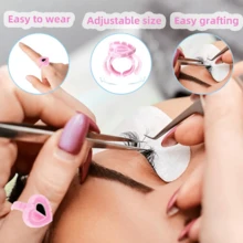 Heart-Shaped Eyelash Glue Holder - 50/100/200/300/500/600/700pcs Eyelash Glue Storage Box, Eyelash Extension Supplies, Thick Fan Tray - Multicolor - View 3