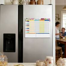 Floral Magnetic Weekly Planner Fridge Sticker, Erasable Schedule Board, Home Time Management Tool - 1PC - View 3