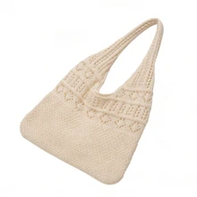 夏季度假沙滩包，大容量手提包，优雅女士时尚单肩包，旅行包，旅行必备品，伴娘礼品袋，大学生午餐包，商务女性 - 彩色 - 查看 4