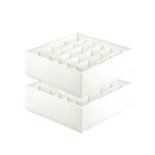 1/2 Pack Drawer Divider Organizer, 24 Grid Wardrobe Organizer Rack For Socks, Handkerchiefs, Ties, Belts And Other Accessories Storage - Beige - View 3