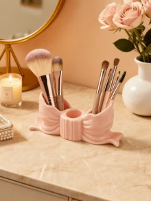 1 pieza Soporte de bolígrafo con forma de lazo adorable - Organizador de escritorio para brochas de maquillaje y útiles de oficina, elegante almacenamiento de brochas de maquillaje, perfecto para diseños decorativos creativos para niñas, estudiantes (consulte la tabla de tallas antes de comprar) - multicolor - Ver 7