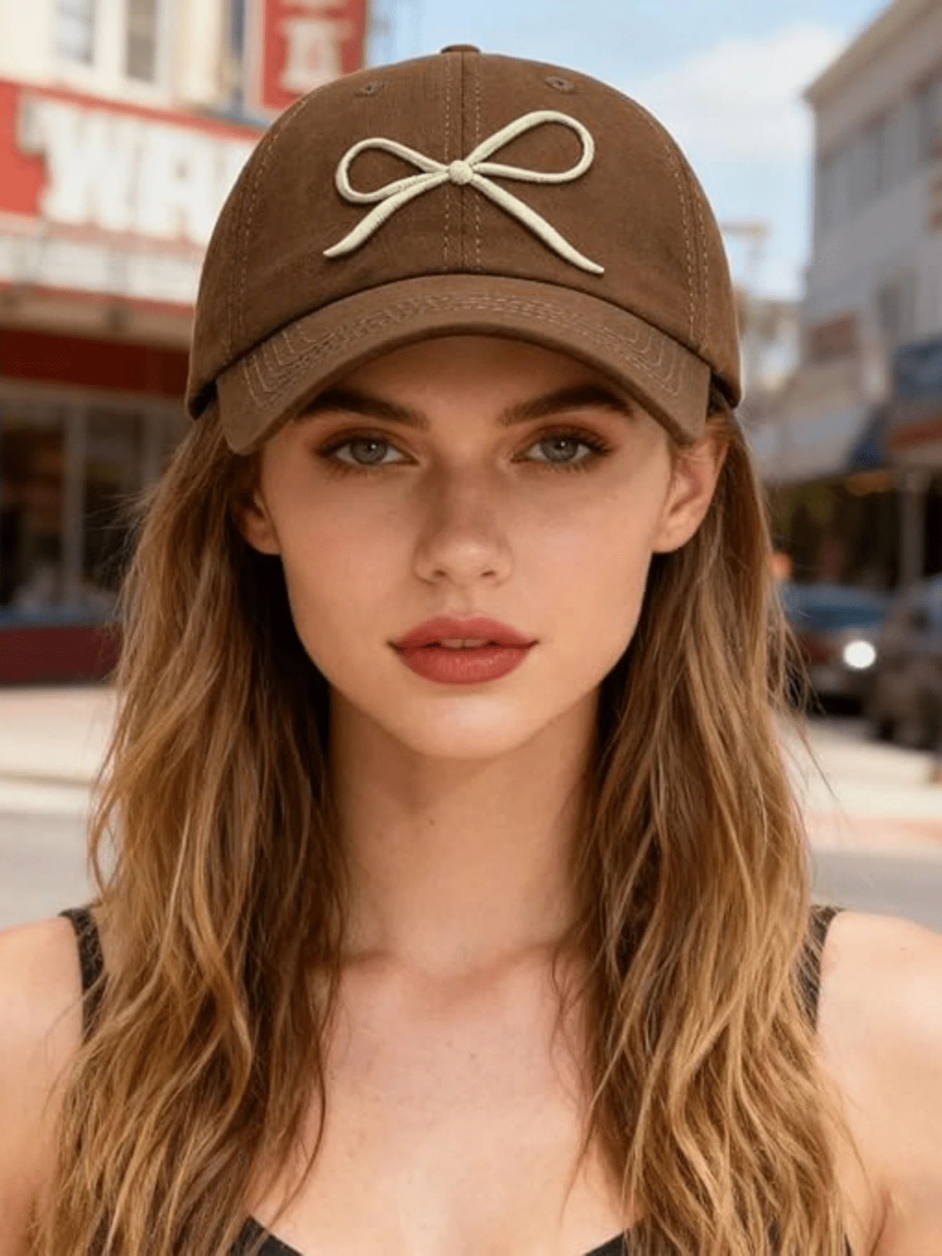 Gorra de béisbol ajustable con lavado vintage y bordado de mariposa, de perfil bajo, apariencia clásica desgastada, unisex, casual, para verano y playa - A - Ver 1