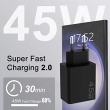 USB C Charger Block 45W - PD3.0 Super Power Adapter Plug Fast Charging, GaN Charger Compatible With Iphone 17 16 15 14 Pro Max, Pro, Air, Compatible With Iphone ,Compatible With Samsung Gal-Axy S25 S24, 10, Etc - EU C Type Plug(220-240V) - View 3