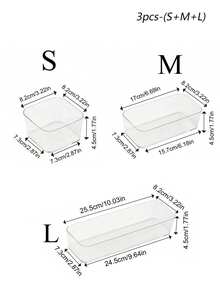 Transparent Desktop Drawer Organizer With Built-In Dividers, Suitable For Organizing Stationery And Daily Necessities In Student Dormitories; Transparent Stackable Organizer, Suitable For Cosmetics, Office Supplies; Summer Gift Organizer. - Clear - View 19