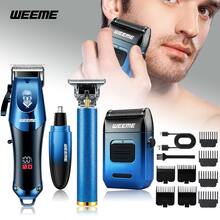 WEEME 4件套/3件套/2件套男士专业电动剃须刀套装，带LED显示屏，无线理发器，剃须刀，胡须修剪器，男士理发套装礼盒 - 查看 10