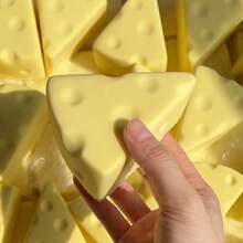 Popular Cheese Set, PU Foam Slow Rebound Soft & Squishy Stress Relief Bread Squeeze Toy - Office Desk Fidget Toy, Super Soft Texture, Realistic Cheese Squeezing Effect, Great Gift For Holidays And Birthdays - Multicolor - View 4