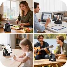 Wireless Sensor Speaker, 5-In-1 Bluetooth Speaker, 360° Rotating Phone Stand With Ambient Light, Compatible With Phones And Tablets. - View 7
