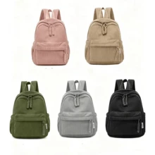 Stylish Women's Velvet Mini Backpack (Small And Large) With Zipper - màu xanh lá - Xem 1