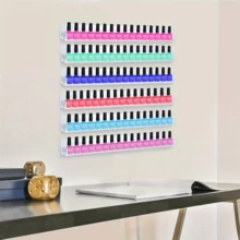 4/6/8pcs Wall-Mounted Nail Polish Rack With Removable Anti-Slip Plugs, Acrylic Nail Polish Storage Organizer Wall Mount Display Holds Up To 96 Bottles - Clear - View 10