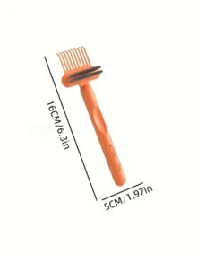 Reusable Dual-Function Hairbrush Cleaner, With Orange/Black/White Bristles, Ergonomic Handle, Portable, Stylish Design, Made Of Plastic, Air Cushion And Crevice Cleaning, Suitable For Bathroom - Multiple Styles - View 5
