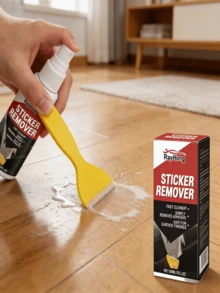 rayhong Kit Removedor de Adesivos Multiuso, Limpador Doméstico Conveniente para Piso, Banheiro, Cozinha, Carro, Remove Adesivos e Resíduos de Cola Rapidamente Sem Esperar, Fácil de Carregar - A - Visão 3