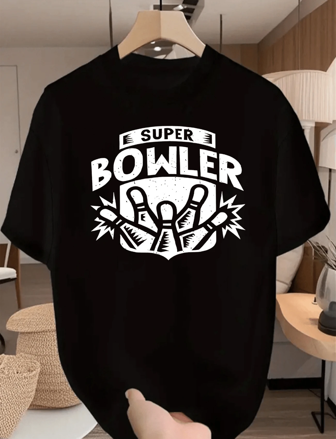 Y2K Style, Women'S Casual Versatile Short-Sleeved T-Shirt, Five Bowling Ball Patterns, Super Bowler, Classic Casual T-Shirt For All Seasons, Comfortable Fabric, Machine Washable, Suitable For All Seasons - Black - View 1