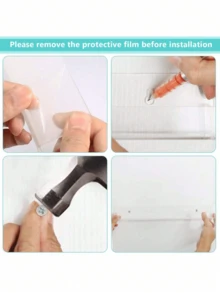 4/6/8pcs Wall-Mounted Nail Polish Rack With Removable Anti-Slip Plugs, Acrylic Nail Polish Storage Organizer Wall Mount Display Holds Up To 96 Bottles - Clear - View 5