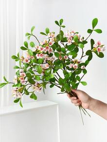 1/2/3pcs Artificial Hawthorn Flowers, 45cm Fake Flowers For Wall, Living Room, Bedroom, Wedding, Party Decor, Tabletop Filler, Home, Desktop Decor, Kitchen, Wedding, Tabletop, Centerpiece, Office, Garden, Outdoor, House, Yard Decoration, Suitable For Spring, Summer, Autumn, Winter - Baby Pink - View 6