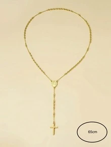 1條 4mm 不銹鋼金色珠項鍊,帶有和吊墜,女士日常佩戴珠寶 - 金色 - 查看 4