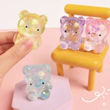 1个可爱闪光泰迪熊毛绒玩具：随机尺寸（S/M/L）和颜色，舒缓焦虑的柔软玩具，非常适合儿童生日礼物袋、课堂奖励和感官游戏。 - NNL01 - 查看 4