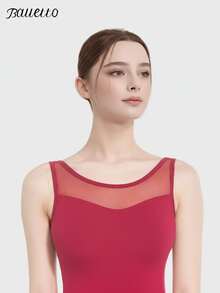 balletto Áo liền quần ba lê dành cho người lớn, áo liền quần thể dục dụng cụ ôm sát, đồng phục khiêu vũ không tay dùng cho buổi thử giọng, áo liền quần ôm sát cơ bản dành cho nữ. - Màu Đỏ Sâu - Xem 3