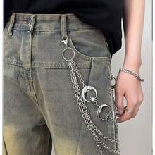 1 pieza Cadena de cintura de estilo punk hip-hop con cara de luna multicapa, cinturón de cintura de verano para mujer/cinturón de cintura dorado, cadena de cintura de accesorios del milenio, cadena de pantalones, cinturón de cintura, cinturón de cadena multicapa de sol y luna de oro y plata, joyería corporal de vestido de playa para mujer, cadena de cuentas rebeldes para pantalones, cadena de cintura plateada, joyería corporal, accesorios de estilo gótico, cinturón de cadena de oro de estilo occidental, accesorio de faja de cintura de estilo de viaje diario, adecuado para reuniones diarias y uso vacacional - multicolor - Ver 7