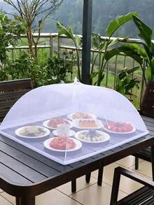 1pc Food Cover, Foldable Dining Table Food Cover, Dustproof And Fly Proof Household Vegetable Cover Umbrella, Rectangular Mosquito Proof Kitchen Cover - Multicolor - View 1