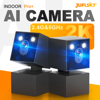 JUFLSKY 2K Indoor Security Camera, 5G & 2.4G WiFi Cameras For Home Security, 360°Pan/Tilt Baby/Dog/Pet Camera, 911 Emergency, 2-Way Talk, AI Descriptive Notification, Color Night Vision, US Based Cloud