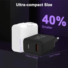 30W USB C PD 30W+QC18W Fast Charger, 2-Port USB A+C Charging Adapter Plug, Compatible With IPhone 17 16 15 14 13, Galaxy S25 S24 S23, Mate60 Nova, Includes 100cm/3.3ft Type-C Cable - EU C Type Plug(220-240V) - View 7