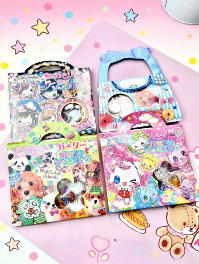 High Quality 3D Cute Stickers, Interesting Shiny Embossed Decor, Stereoscopic Fun Japanese Anime Stickers, Crystal Stickers, With Solid Texture, Exquisite Stereoscopic Design, Self-Adhesive Waterproof Decorative Stickers, With Tactile Effect And Rich Decorative Atmosphere, Mixed Color Design, Asymmetric Shape, Waterproof Decorative Stickers