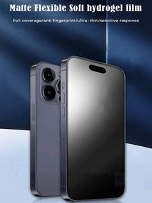 2片装磨砂水凝胶膜屏幕保护膜【非玻璃材质】兼容三星Galaxy S26 A57 A37/小米15T Poco X7 Pro/Note 15/ 17 Pro Max 16/荣耀X9D等手机型号，生日礼物佳选。防指纹手机屏幕保护膜，适合送给家人和朋友。自修复防指纹，支持人脸识别，全屏覆盖，易于粘贴。 - 無色 - 查看 10