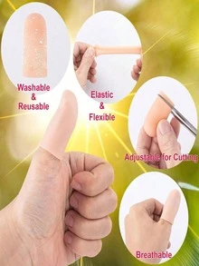 4 peças/8 peças/16 peças Dedeira de Silicone Reutilizável e Almofada de Gel, Elástica e Confortável, Adequada para Esportes, Jardinagem, Trabalho, Capa Protetora Durável e Confortável para Mãos e Pés - Visão 7