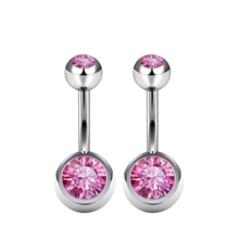 2 chiếc khuyên rốn ren trong G23 bằng hợp kim titan, trang sức xỏ rốn ngắn 14G - Khuyên rốn - Xem 16