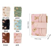Original Bear Print Women's Wallet, Fashionable Japanese Style Short Wallet, Multi-Card Slots Zipper Coin Purse, Convenient Card Holder Clutch - Multicolor - View 5