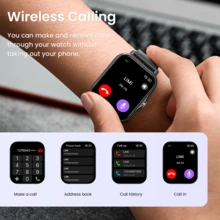 Đồng hồ thông minh nam nữ hot, pin 180mAh, gọi và nhận cuộc gọi, đếm bước chân, đo calo tiêu thụ, chế độ thể thao, theo dõi khoảng cách, báo thức, thông báo cuộc gọi và tin nhắn, đồng hồ thông minh thể thao đa năng, màn hình cảm ứng toàn màn hình 1.83 inch, tương thích với Android và iOS - Nhiều màu - Xem 4
