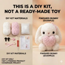 2026 Kit Merajut Hewan Peliharaan Lucu DIY Set Jarum Rajut, Termasuk Benang, Pola, Perlengkapan Merajut untuk Pemula DIY, Kit Kerajinan Merajut Kelinci Menggemaskan dengan Tutorial Video dan Instruksi Langkah demi Langkah - Kelinci Kecil - View 5