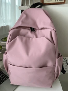 Unisex Minimalist Black Backpack, Made Of Waterproof Nylon Fabric, Durable And Wrinkle-Resistant, Practical And Elegant Design For All Scenarios - Backpack - View 17