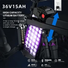 Adult Electric Bicycle, 700W Motor, 36V 15Ah Battery, 14 Inch Thick Tire Electric Bicycle, Top Speed Of 28mph, Range Of 45 Miles, All Terrain Electric Bicycle - 黑色 - 查看 3