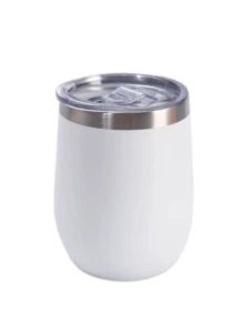 LMMAKE 1pc Water/Beer Mug, 12oz/350ML Powder Coating Wine Tumbler With Push Lid, Stemless Insulated Wine Glasses, Double Wall Vacuum Stainless Steel Travel Tumbler, For Cold & Hot Drinks, Wine, Coffee, Cocktails And More, Back To School Supplies - 不銹鋼杯 - 查看 11