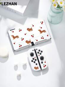 1pc Cute Cherry Dog Pattern Protective Case, Compatible With New Switch 2 (2025), Switch NS/Switch OLED/Lite, Suitable For Switch 2 Game Console Accessories, Family Pack, Storage Bag, Card Slot Base Shell, Switch Protective Case, Romantic Gift For Switch Players - Multicolor - View 12