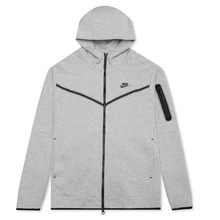 Nike Tech Fleece Hoodie Dark Heather Grey Black OG Full Zip CU4489-063 Men's - Light Grey - View 1