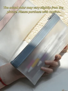 1个透明粉绿色简约大容量学生文具包，返校季 - 筆袋 - 查看 1