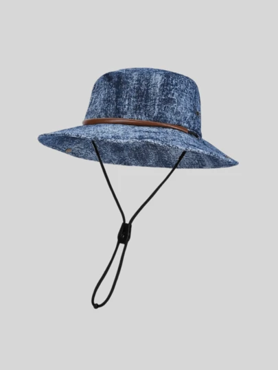1pc Men's Tie-Dye Fashionable Casual Wide Brim Bucket Hat, Suitable For Outdoor Activities Like Hiking, Fishing, Etc.