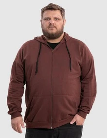 BENSMAT Men's Plus Size Fleece Sweatshirt/Sweater, Winter Style, Sizes G1 G2 G3 G4, Suitable For Cold Weather - Rust Brown - View 1